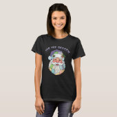Patchwork Santa Claus Face Preppy Girly Christmas  T-Shirt (Vorne ganz)
