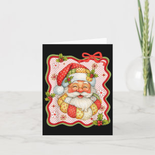 Patchwork Santa Claus Retro Christmas Funny Mens W Karte