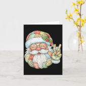 Patchwork Santa Claus Retro Christmas Funny Mens W Karte (Gelbe Blume)