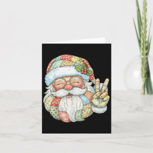 Patchwork Santa Claus Retro Christmas Funny Mens W Karte