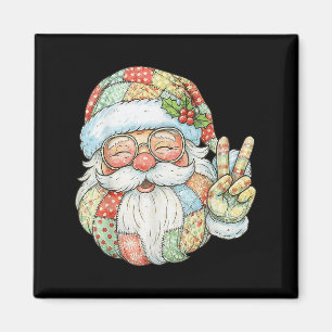 Patchwork Santa Claus Retro Christmas Funny Mens W Magnet
