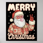 Patchwork Santa Claus Xmas Merry Christmas Men Wom Poster (Vorne)