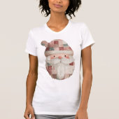 Patchwork Santa Retro Quilt Weihnachten T-Shirt (Vorderseite)