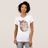 Patchwork Santa Retro Quilt Weihnachten T-Shirt (Vorne ganz)