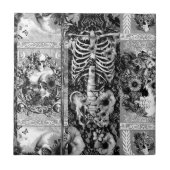 Patchwork, Schädelcollage Fliese (Vorderseite)