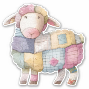 Patchwork Schafsticker Aufkleber