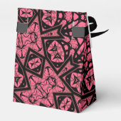 Patchwork-Schal aus rosa und schwarzem Zierschal Geschenkschachtel (Rückseite)