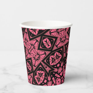Patchwork-Schal aus rosa und schwarzem Zierschal Pappbecher