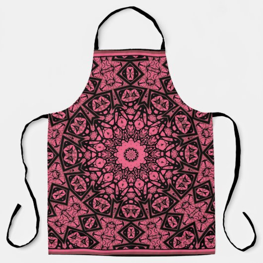 Patchwork-Schal aus rosa und schwarzem Zierschal Schürze (Vorderseite)