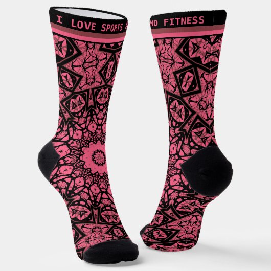 Patchwork-Schal aus rosa und schwarzem Zierschal Socken (Gewinkelt)