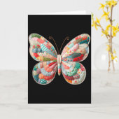 Patchwork-Schmetterling, Retro-Schmetterling Lusti Karte (Gelbe Blume)