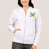 Patchwork-Schmetterlingsmuster auf Grün Hoodie (Vorderseite)