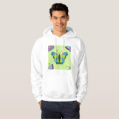 Patchwork-Schmetterlingsmuster auf Grün Hoodie (Vorne ganz)