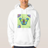 Patchwork-Schmetterlingsmuster auf Grün Hoodie (Vorderseite)