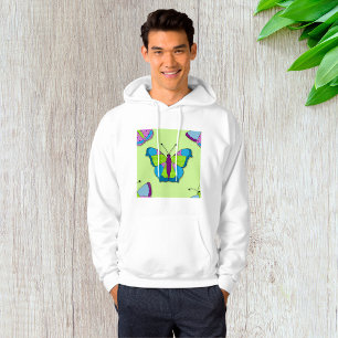 Patchwork-Schmetterlingsmuster auf Grün Hoodie
