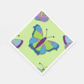 Patchwork-Schmetterlingsmuster auf Grün Serviette (Ecke)