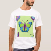 Patchwork-Schmetterlingsmuster auf Grün T-Shirt (Vorderseite)