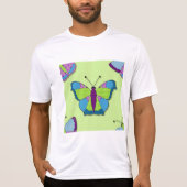 Patchwork-Schmetterlingsmuster auf Grün T-Shirt (Vorderseite)