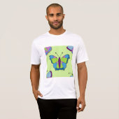 Patchwork-Schmetterlingsmuster auf Grün T-Shirt (Vorne ganz)