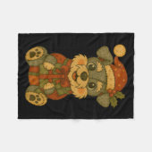 Patchwork Schnauzer Dog mit Weihnachtsmannmütze fü Fleecedecke (Vorderseite (Horizontal))