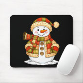 Patchwork-Schneemann Retro Lustiger Schneemann Wei Mousepad (Mit Mouse)