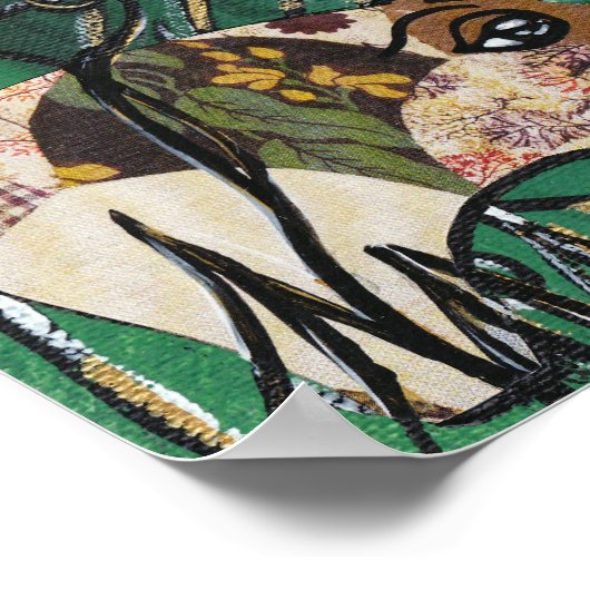 Patchwork Schweineplakat Poster (Ecke)