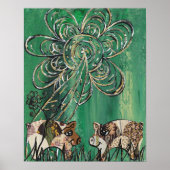 Patchwork Schweineplakat Poster (Vorne)