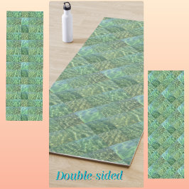 Patchwork Seafoam and Ocean Green Water Boho Chic Yogamatte