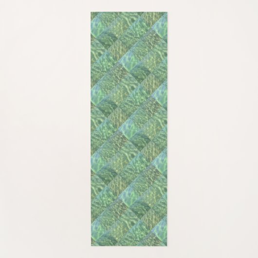 Patchwork Seafoam and Ocean Green Water Boho Chic Yogamatte (Vorderseite)