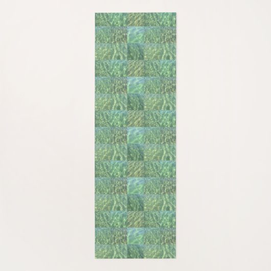 Patchwork Seafoam and Ocean Green Water Boho Chic Yogamatte (Rückseite)