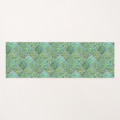 Patchwork Seafoam and Ocean Green Water Boho Chic Yogamatte (Vorderseite (Horizontal))