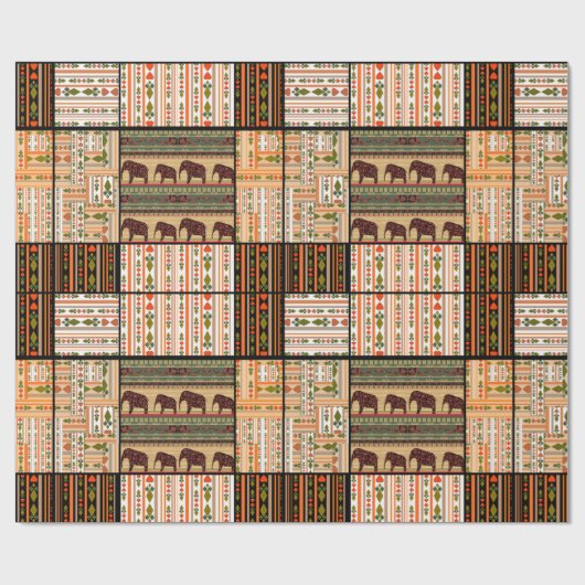 Patchwork seamless african ornamental pattern text geschenkpapier (Flach)