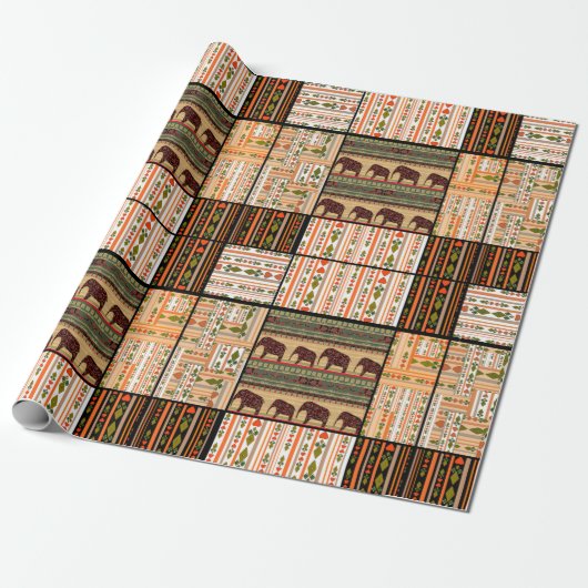 Patchwork seamless african ornamental pattern text geschenkpapier (Ungerollt)