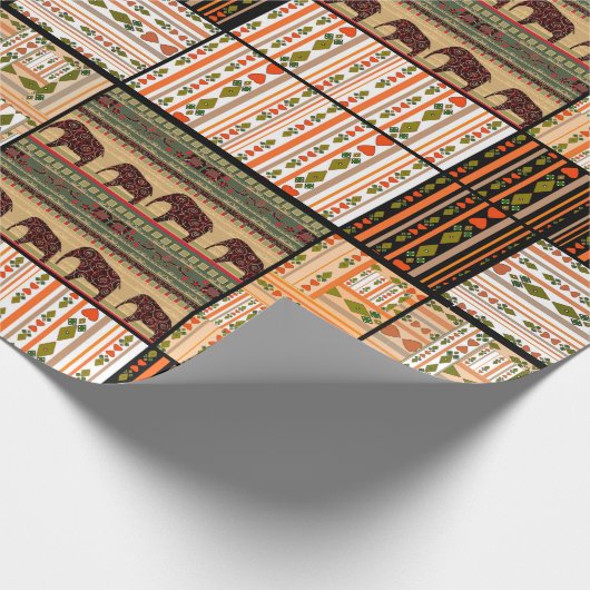 Patchwork seamless african ornamental pattern text geschenkpapier (Ecke)