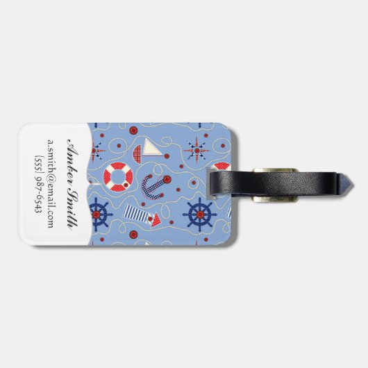 Patchwork-Seeentwurf Gepäckanhänger (Rückseite horizontal)