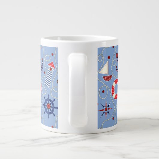 Patchwork-Seeentwurf Jumbo-Tasse (Rückseite)