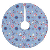Patchwork-Seeentwurf Polyester Weihnachtsbaumdecke (Vorderseite)