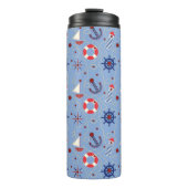 Patchwork-Seeentwurf Thermosbecher (Vorderseite)