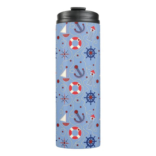 Patchwork-Seeentwurf Thermosbecher (Vorderseite)