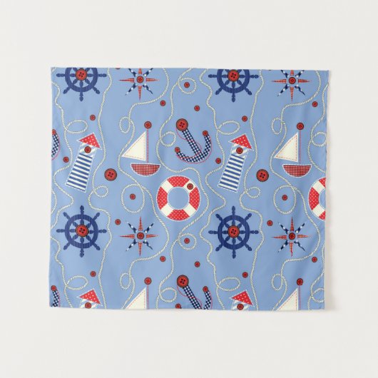 Patchwork-Seeentwurf Wandteppich (Vorderseite (Horizontal))