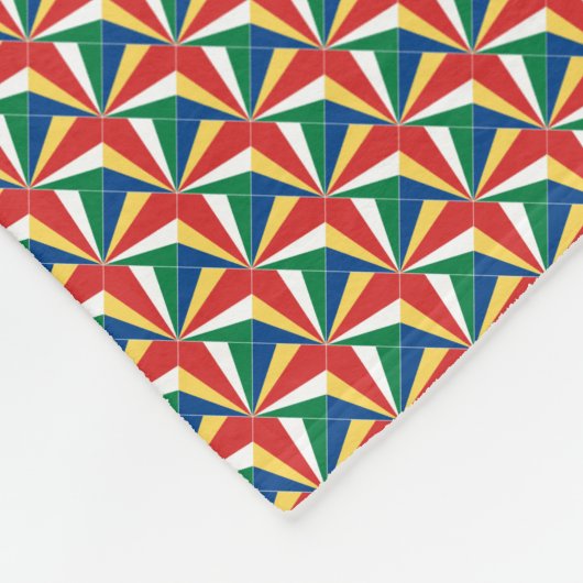 Patchwork Seychelles Flag Muster Fleecedecke (Ecke)