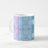 Patchwork-Shabby Chic 11-Unze-klassische weiße Kaffeetasse (Vorderseite Links)