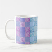 Patchwork-Shabby Chic 11-Unze-klassische weiße Kaffeetasse (Links)