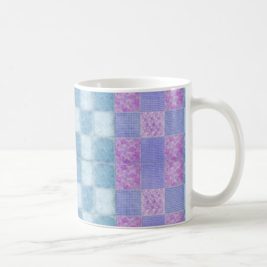 Patchwork-Shabby Chic 11-Unze-klassische weiße Kaffeetasse (Rechts)