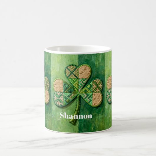 Patchwork Shamrocks St. Patrick's Day Kaffeetasse (Mittel)