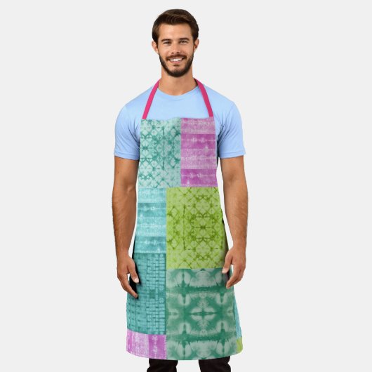 Patchwork Shibori Schürze (Getragen)