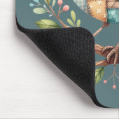 Patchwork-Singvogel auf blühendem Ast Mousepad (Ecke)