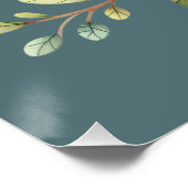 Patchwork-Singvogel auf blühendem Ast Poster (Ecke)