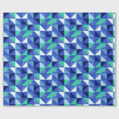 Patchwork Snowflakes - Blue Background Geschenkpapier (Flach)
