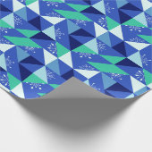 Patchwork Snowflakes - Blue Background Geschenkpapier (Ecke)